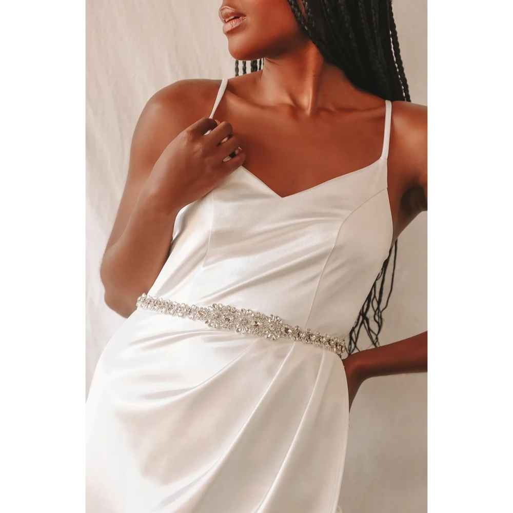 Lulu's Fairytale Moment Silver Rhinestone Bridal Belt Wedding Accessory …